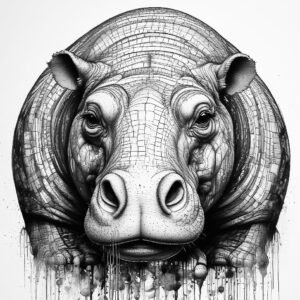 Hippo King - The Amphibious Lord - Art Print